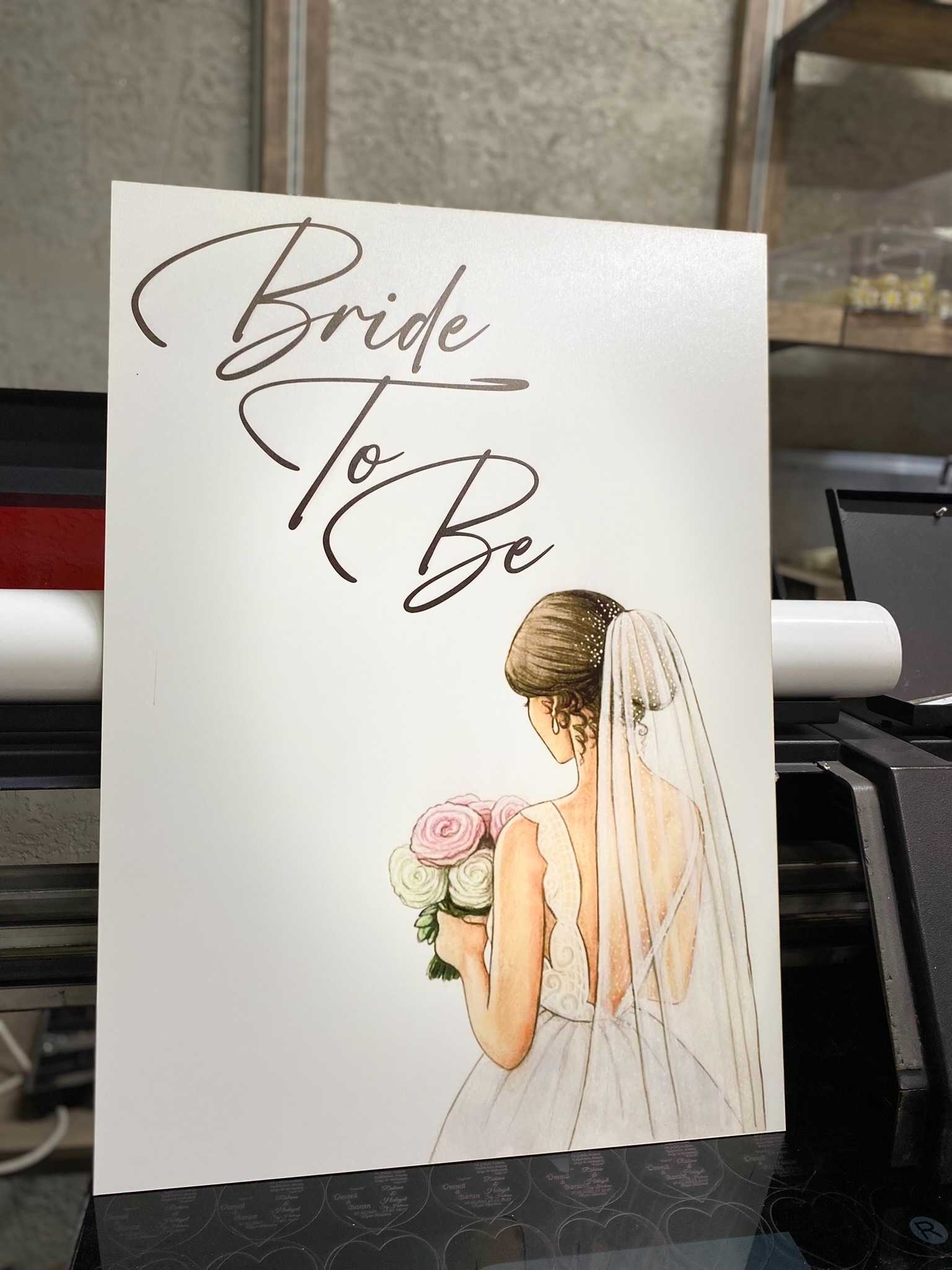 Dikdörtgen Ahşap Kapı Karşılama Panosu - Bride To Be