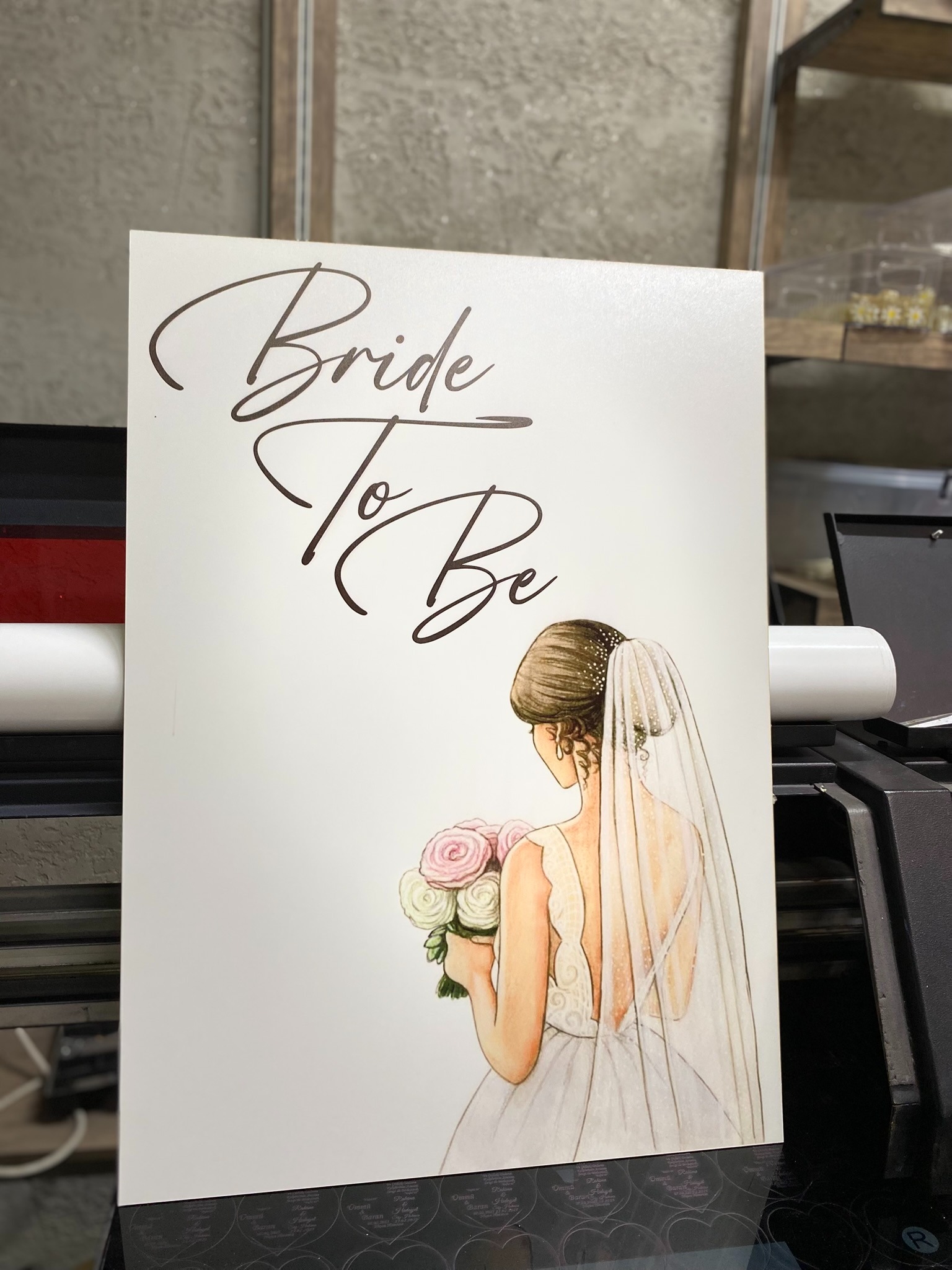 Dikdörtgen Ahşap Kapı Karşılama Panosu - Bride To Be