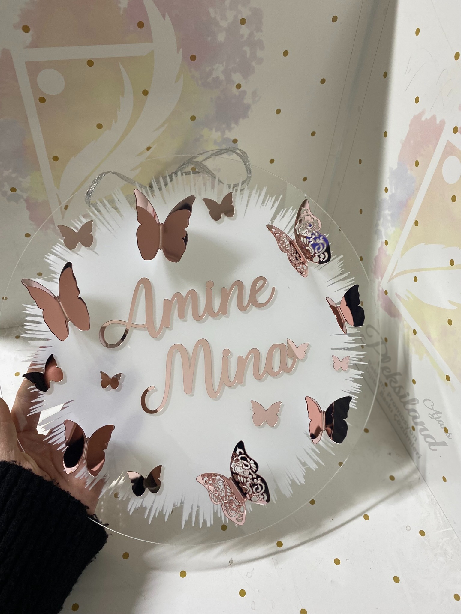 Kelebekli Pleksi Kapı Süsü