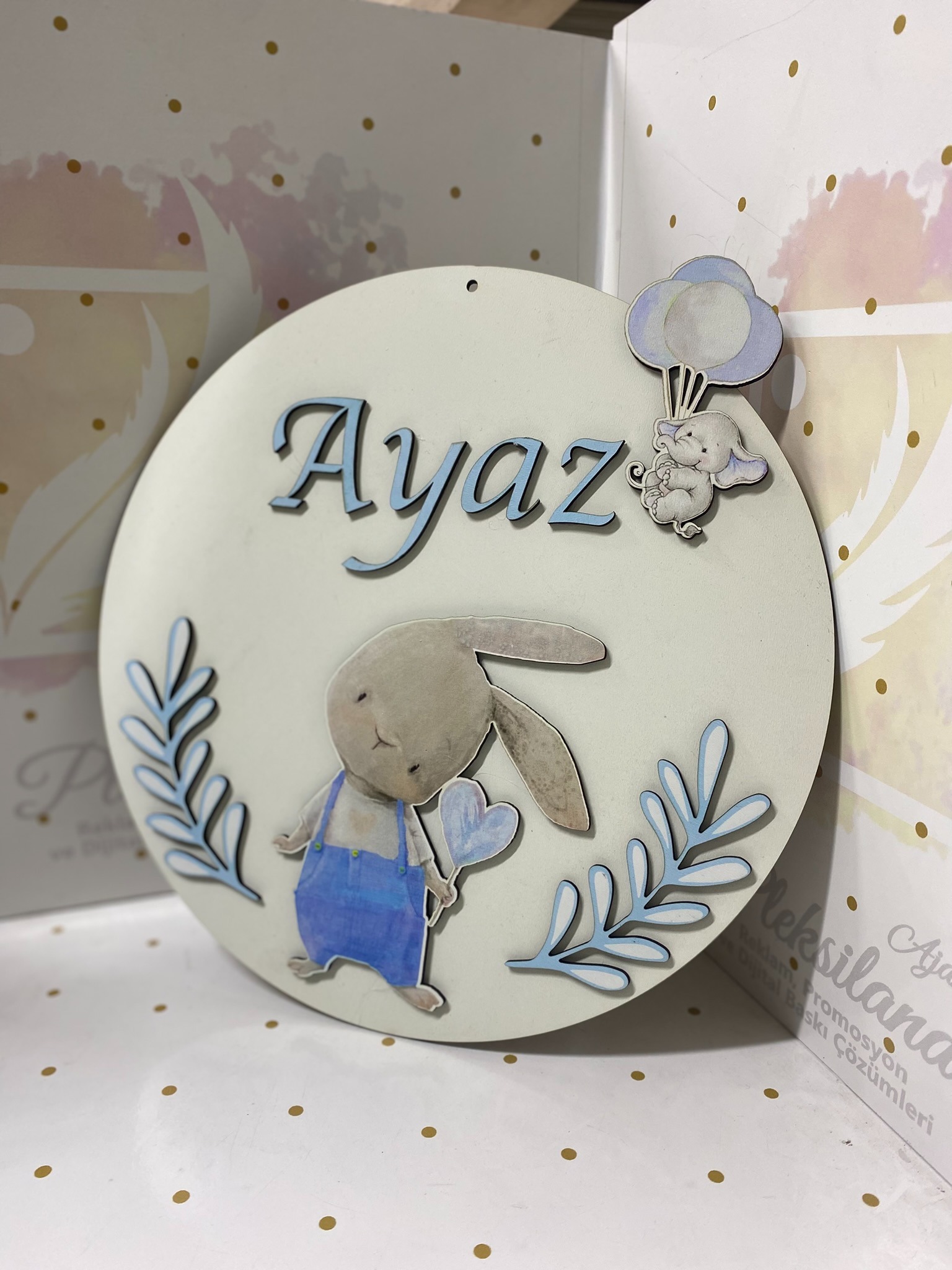 Tavşan Ahşap Kapı Süsü 