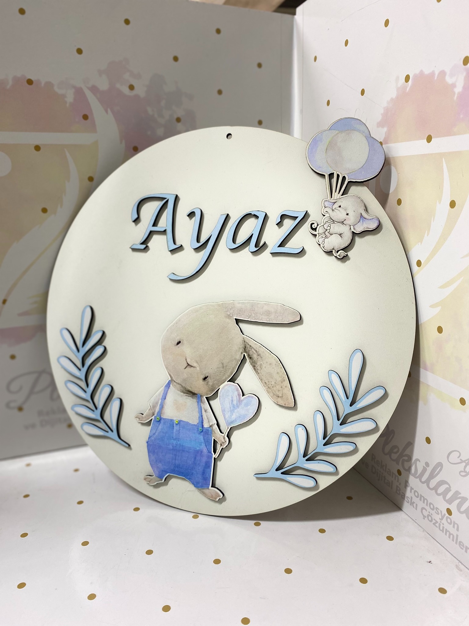 Tavşan Ahşap Kapı Süsü 