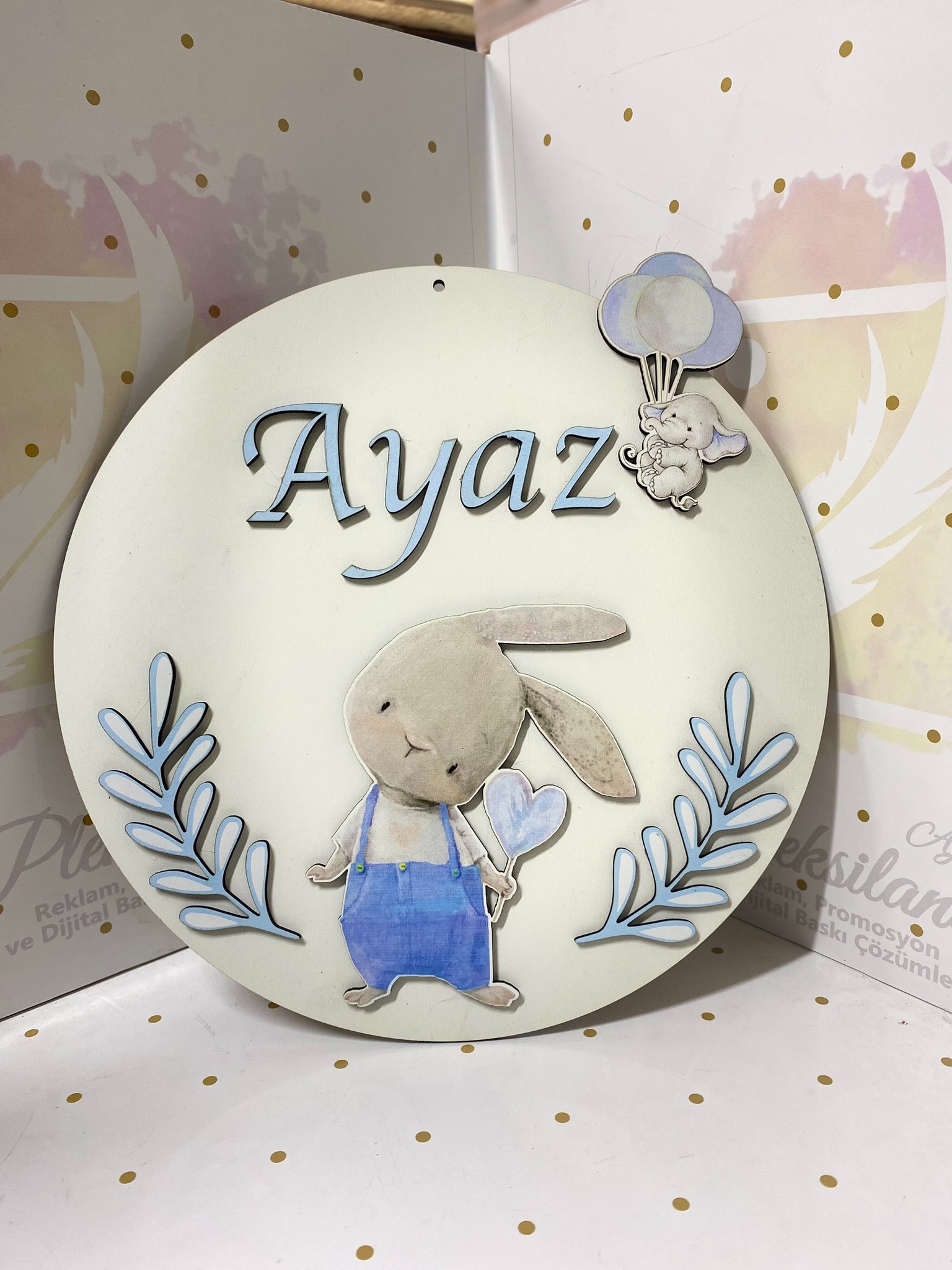 Tavşan Ahşap Kapı Süsü 