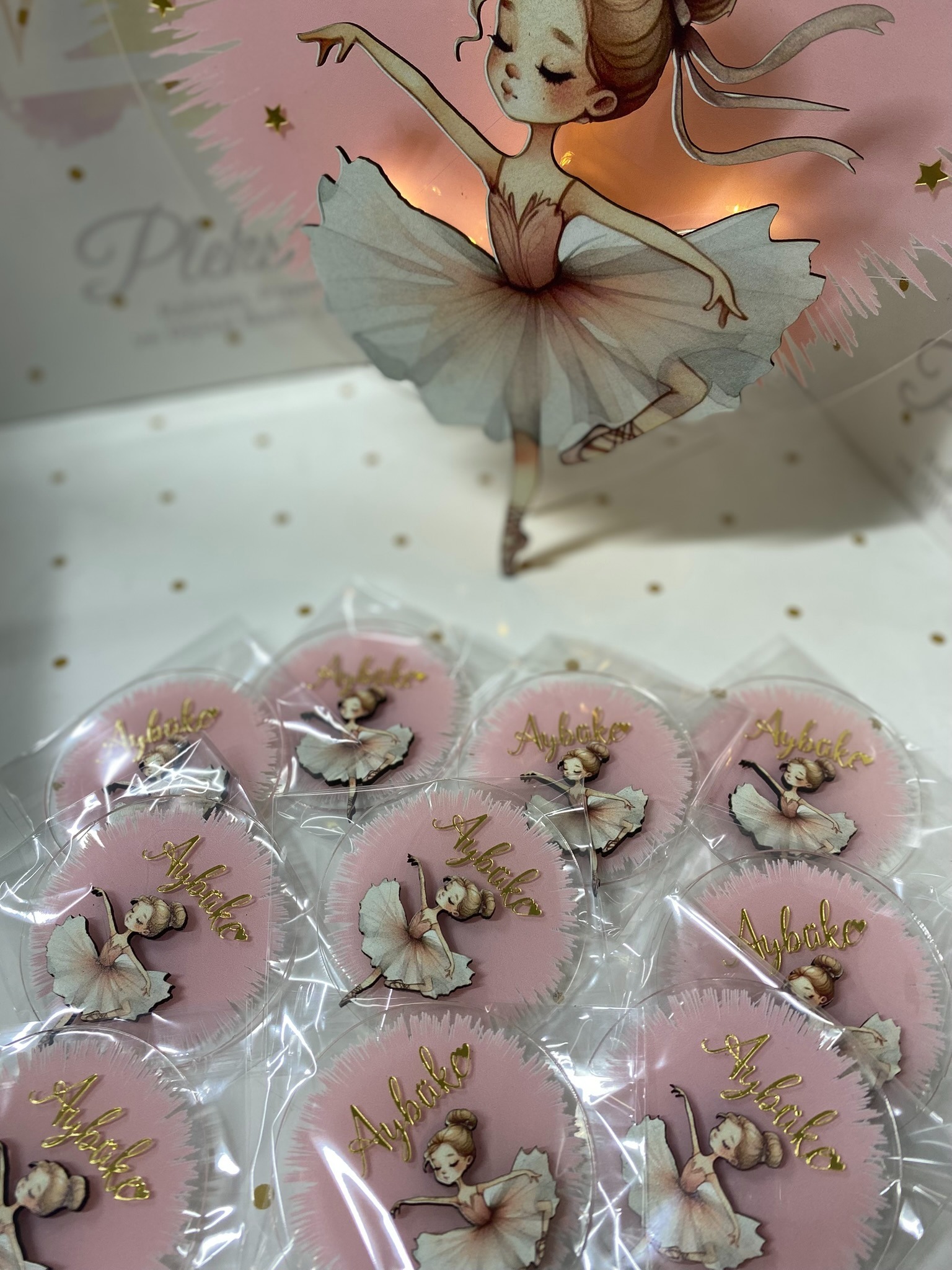 Pleksi Üzerine Ahşap Tasarım Magnet 25 Adet