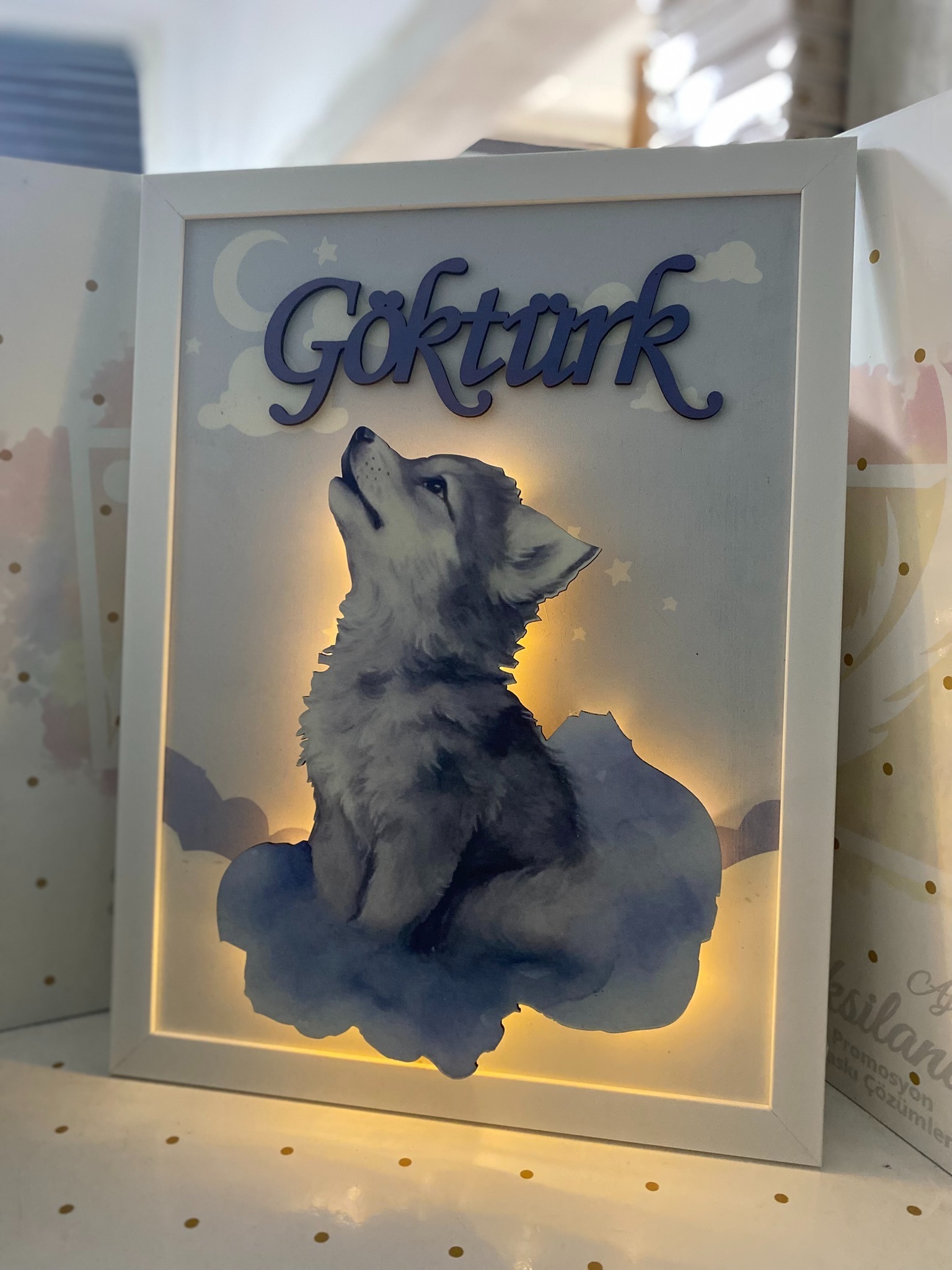 Kurt Işıklı Çerçeve Kapı Süsü