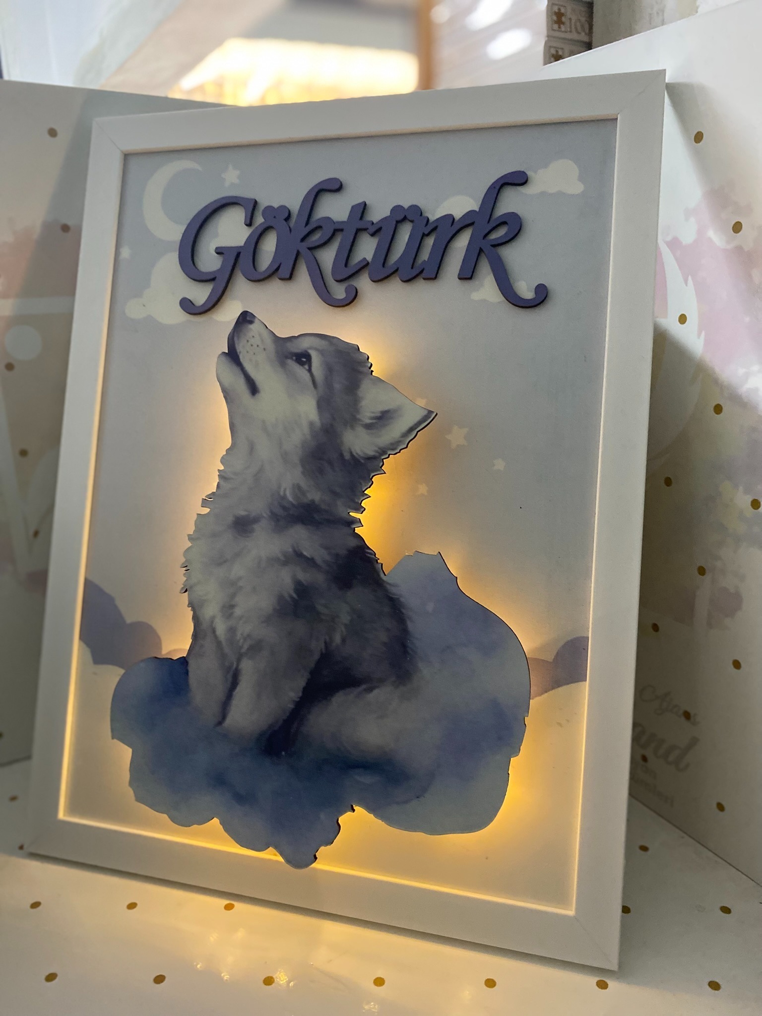 Kurt Işıklı Çerçeve Kapı Süsü