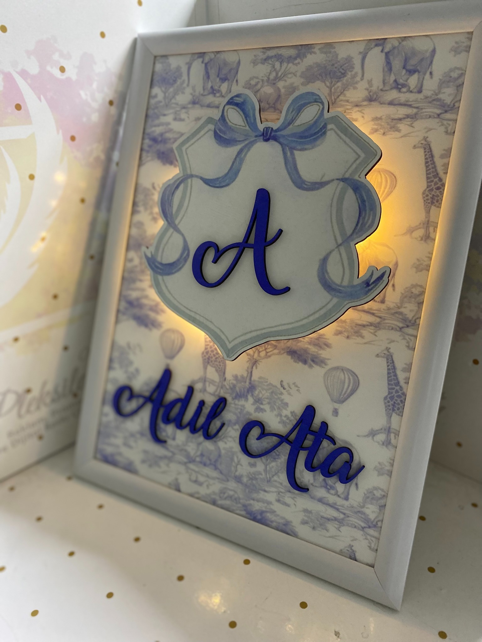 Safari Işıklı Çerçeve Kapı Süsü