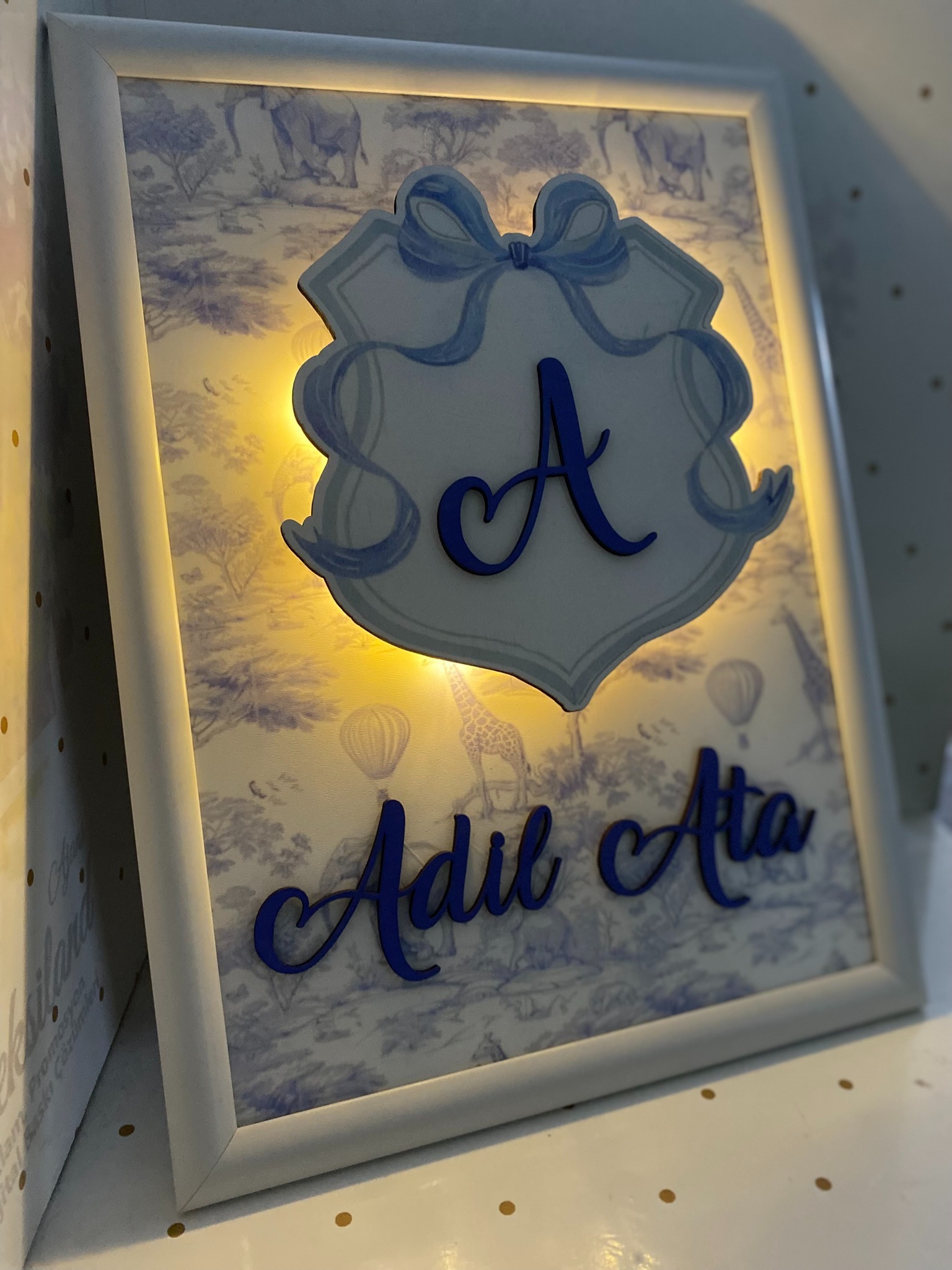 Safari Işıklı Çerçeve Kapı Süsü