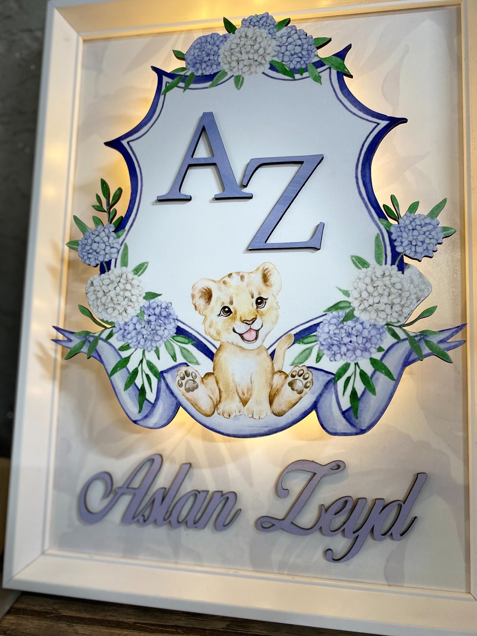 Aslan Işıklı Çerçeve Kapı Süsü