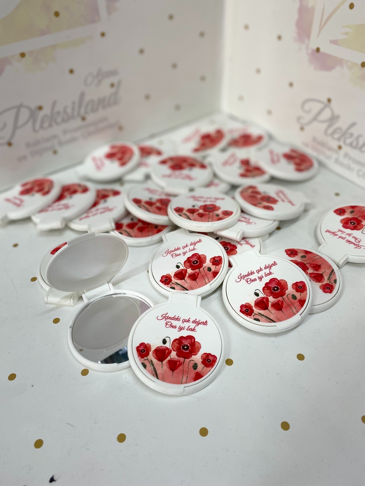 Kişiye Özel Tasarım Yuvarlak Ayna 25 Adet