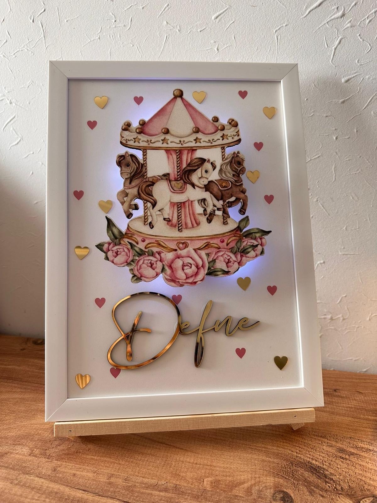 Pembe Atlıkarınca Işıklı Kapı Süsü