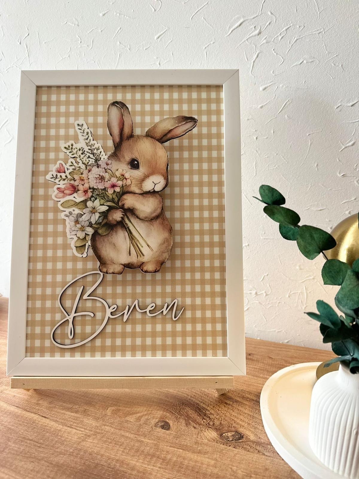 Kahverengi Tavşan Işıklı Kapı Süsü