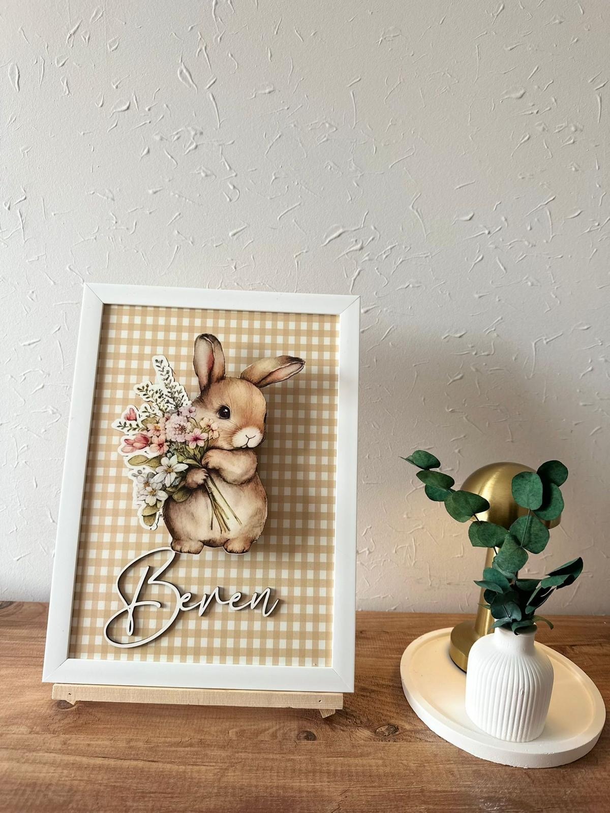 Kahverengi Tavşan Işıklı Kapı Süsü