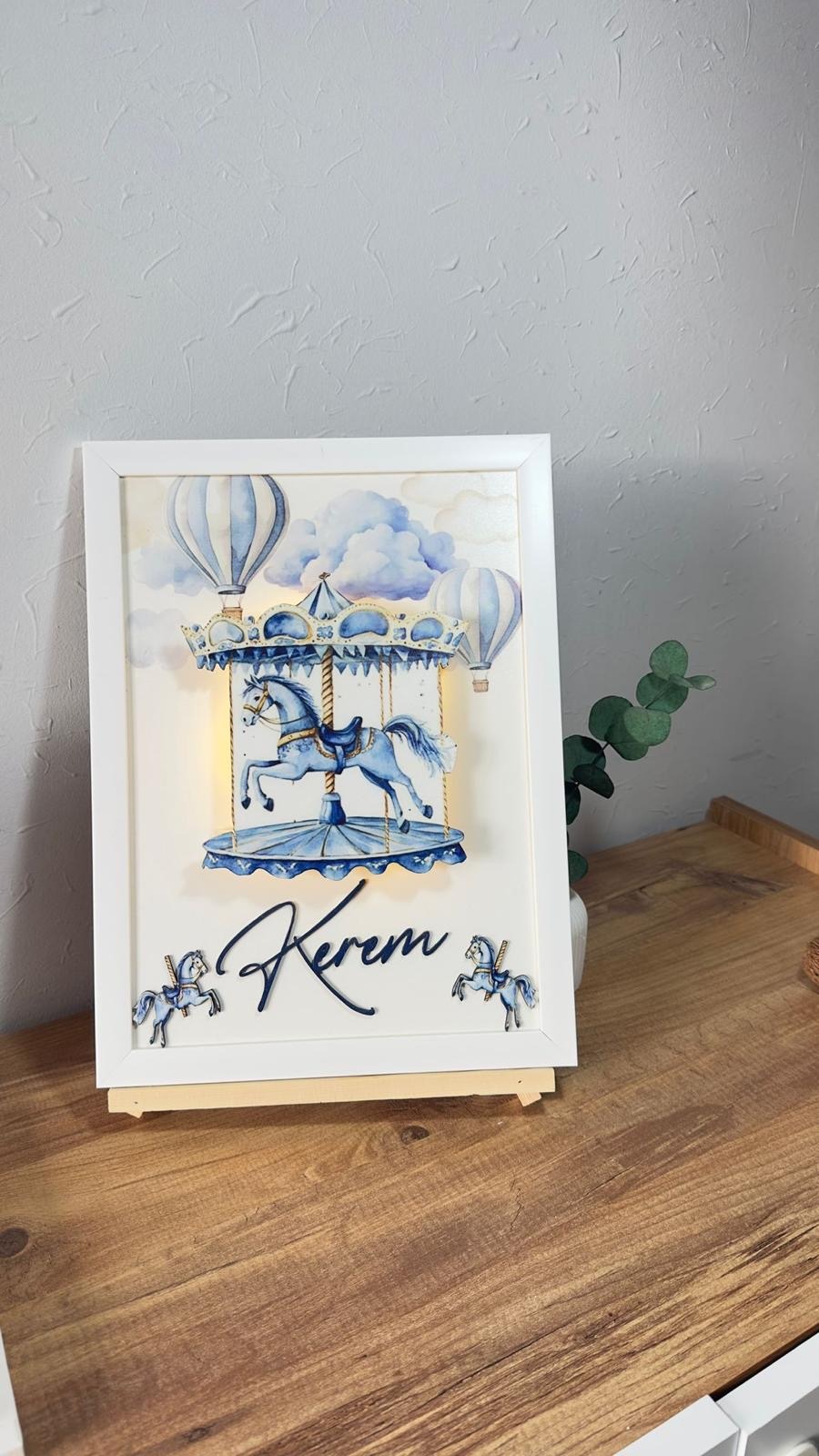 Lacivert Atlıkarınca Işıklı Kapı Süsü