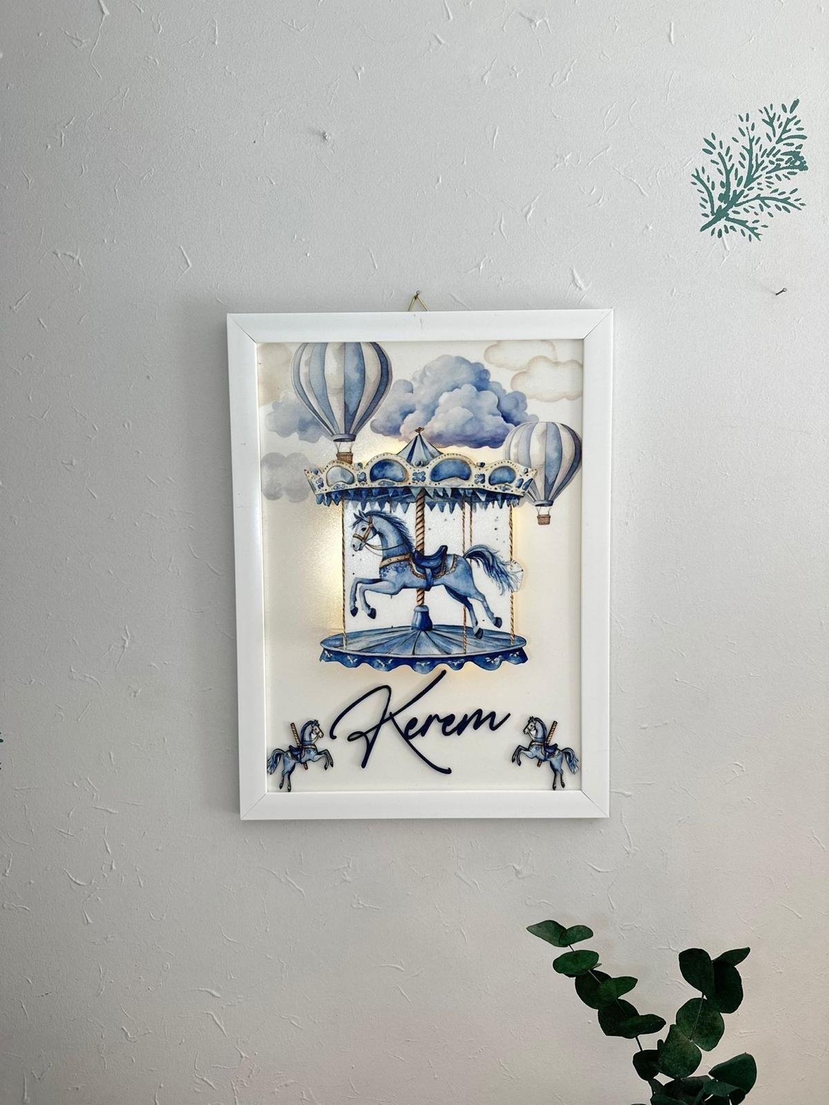 Lacivert Atlıkarınca Işıklı Kapı Süsü